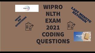 WIPRO NLTH 2021 CODING QUESTIONS LAST MINUTE PREP Part -2