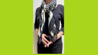 おしゃれなモノトーンの【ストールの巻き方】２アレンジ　how to wear a black & white long scarf 2 styles #scarf