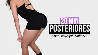 TREINO DE POSTERIORES EM CASA  20 MIN PARA FORTALECER E DEFINIR POSTERIORES SEM EQUIPAMENTOS