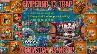 lords mobile EMPEROR T3 RALLY TRAP DESTROYS k39 1900% BLAST VS MYTHIC RALLY TRAP GAME BREAKING