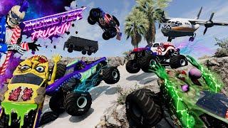 Monster Jam INSANE Racing Freestyle and High Speed Jumps #40  BeamNG Drive  Grave Digger