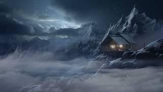 Blizzard Snowstorm in Mountains  Fall Asleep in Cozy Winter Cabin  Relaxing White Noise for Sleep