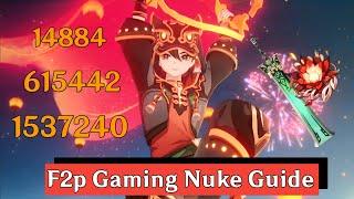 F2p Gaming 1.5 Million Nuke TutorialGuide  C4 Gaming Showcase  Genshin Impact