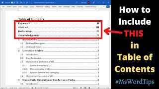 How to add sectionheading before Table of Contents into Table of Contents 2022