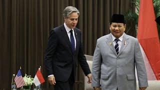 Momen pertemuan bilateral Menhan Prabowo dengan Menlu Amerika Serikat H.E. Mr. Antony John Blinken