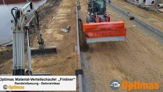 Optimas Material-Verteilschaufel Finliner-Betoneinbau Side-shoot-bucket-Distribution of concrete