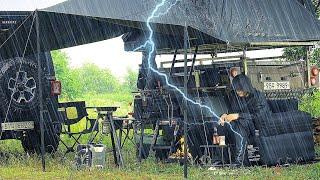 $4500 Waterproof & Fireproof Tent  Camping in the ENDLESS Rain