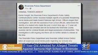 17-Year-Old Boy Arrested For Threats Against Ramona High School In Riverside