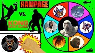 RAMPAGE vs KING KONG Slime Wheel Game  Which Ape Movie Wins?