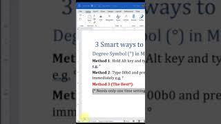 The smartest ways to type degree symbol in Ms Word 2022
