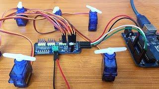 PCA9685 16-Channel 12-Bit PWM Servo Motor Driver with Arduino.