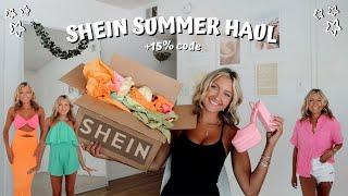 SHEIN TRY ON HAUL SUMMER 2022  colorful dresses rompers + vacation wear