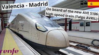 Valencia - Madrid Leon - Gijón on board of a Renfe AVE class 106 Talgo AVRIL high speed train