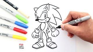 How to draw SONIC The Hedgehog step by step Easy