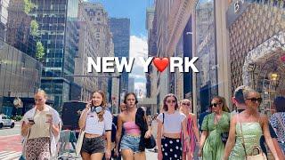 4KNYC Summer WalkRockefeller Center 5th Ave & Central Park in New York City  Aug 2024