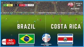 BRAZIL VS COSTA RICA  AO VIVO  COPA AMERICA 2024  SIMULAÇÃO E PONTUAÇÃO AO VIVO #brazil