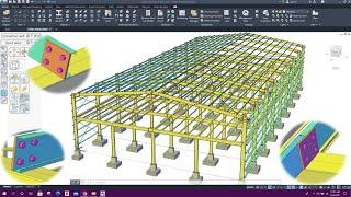 ADVANCE STEEL  MODELING STEEL STRUCTURE  Part-3  Multiple Purlins  Multiple Purlin Connection