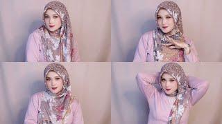 #7 STYLE TUTORIAL HIJAB SEGI EMPAT KEKINIAN MENUTUP DADA MOTIF PREMIUM