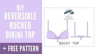 DIY Reversible Ruched Bikini Top FREE PATTERN  Becky Top  Edgewater Avenue