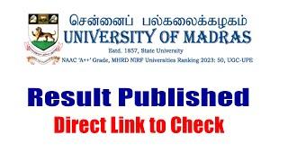 Madras University Result 2024  How to Check Madras University result 2024 all subjects