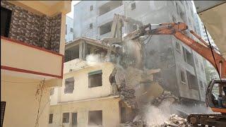 Amazing video Building Demolition working by #TATA Excavator #vskveeresh.