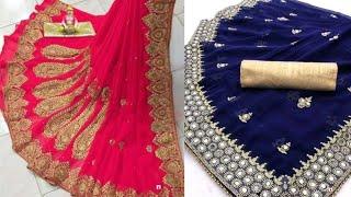 jute silk saree embroidered blouse