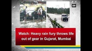 Watch Heavy rain fury throws life out of gear in Gujarat Mumbai - ANI News