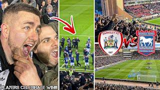 BARNSLEY VS IPSWICH TOWN  0-3  5000 TOWN FANS BOUNCE IN AWAY END AS PROMOTION NEARLY SEALED