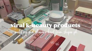 viral k-beauty products 2023  *huge* make up and skincare haul  shopee  haul