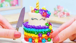  Magical Rainbow Cake  Colorful Miniature Rainbow Unicorn Cake Decoration  Tiny Cakes Recipe