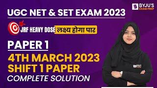 UGC NET 2023 Paper 1  4th March Shift 1 Paper Complete Solution  Gulshan Mam