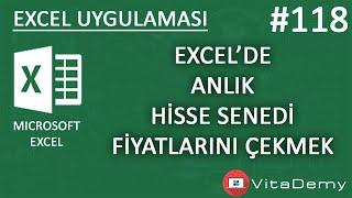 Anlık Hisse Senedi Fiyatlarını Excele Çekmek  Excel Uygulamaları #118