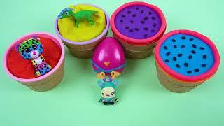 Colorful watermelon ice cream with fun toys inside