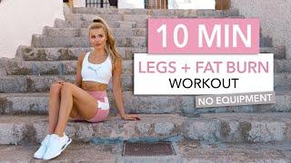 10 MIN LEGS + FAT BURN - tone your thighs booty & burn calories - No Equipment I Pamela Reif