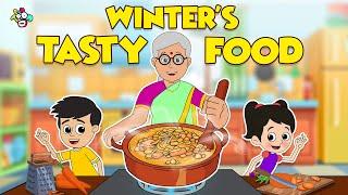 Winter Tasty Food  Animated Stories  English Cartoon  Moral Stories  PunToon Kids