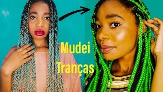 Tranças verde sem nóKnotless braids