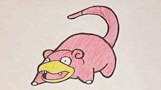 HOW TO DRAW SLOWPOKE  POKEMON CHARACTER  EASY DRAWING STEP BY STEP TUTORIAL