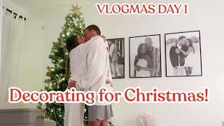 VLOGMAS DAY 1 Decorating for My First Married Christmas