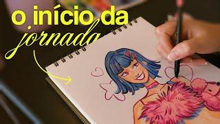 Começando um NOVO SKETCHBOOK  Aquarela + Himi Gouache