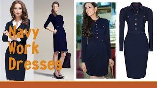 Attractive and Dark Color of Navy Work Dresses