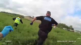 Police chase man through field of STINGING NETTLES 