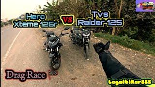 2024 Hero Xtreme 125r vs Tvs Raider 125  Drag Race  Kya baat hai