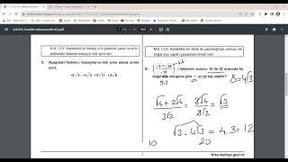 8. Sınıf Matematik 1.Dönem 2.Yazılı Açık Uçlu Sorular