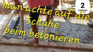 Baustelle Villa Reisfarm ups der Betonmischer ist da