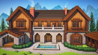 Minecraft How To Build A Wooden Mansion  Tutorial