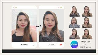 How to Edit Photo ID with Formal Attire using CANVA Magic Edit + BG Remover