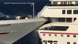 Carnival Glory strikes Carnival Legend in Cozumel Mexico