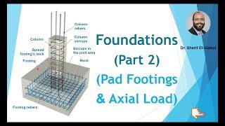 Foundations Part 2 Pad Footings under Axial Load - Design of reinforced concrete footings.