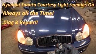 Hyundai Sonata Interior Light & Courtesy Light Stay On Until Battery Dies Diagnosis & Repair