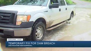 Lake Waxhoma dam breach temporarily fixed needs funding for permanent repairs